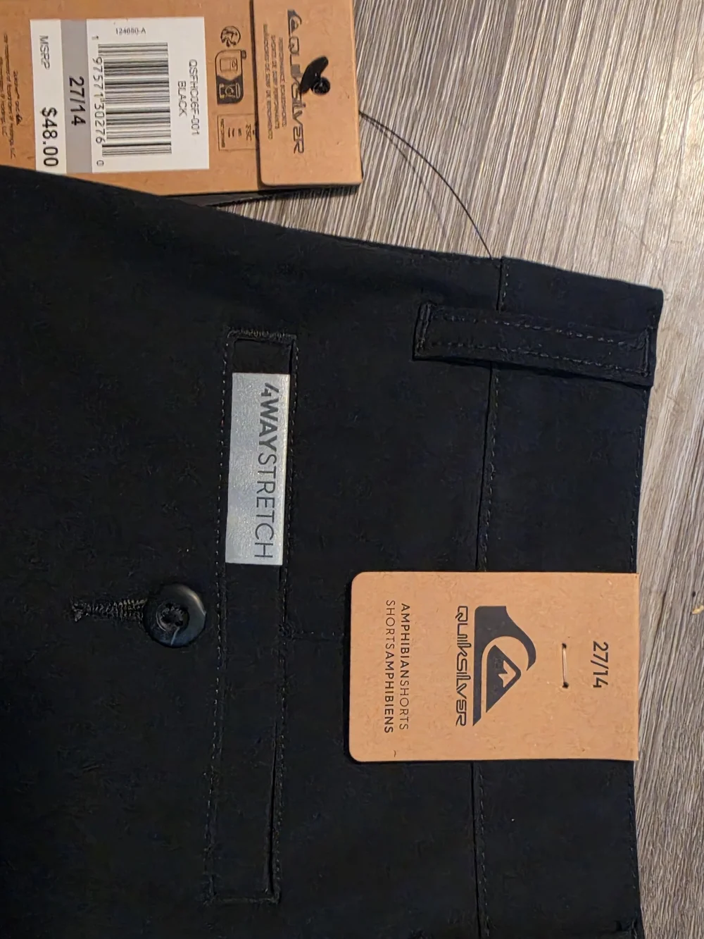 Quiksilver Black 4-Way Stretch Chino Shorts